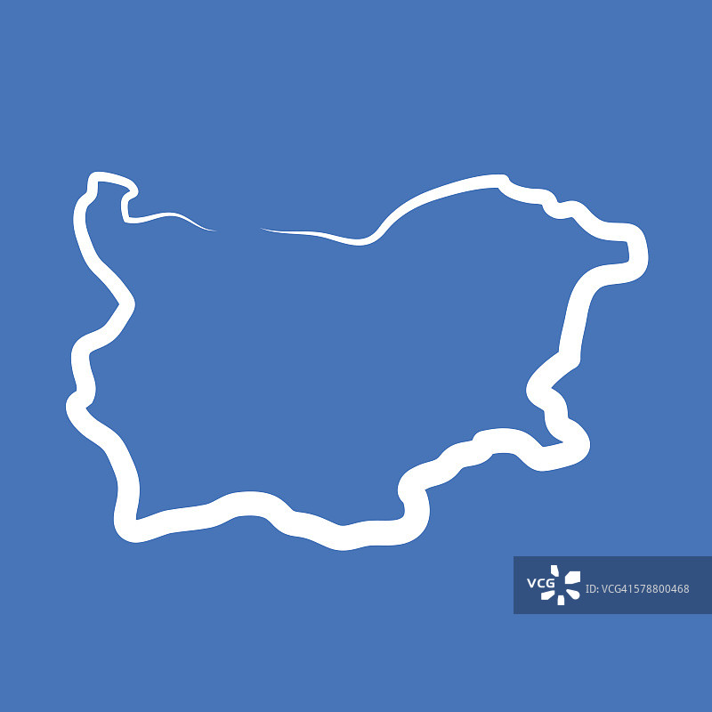 保加利亚轮廓地图由单线制成图片素材
