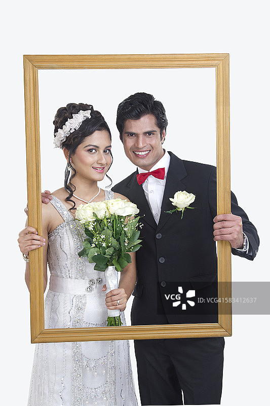 新娘和新郎的肖像图片素材