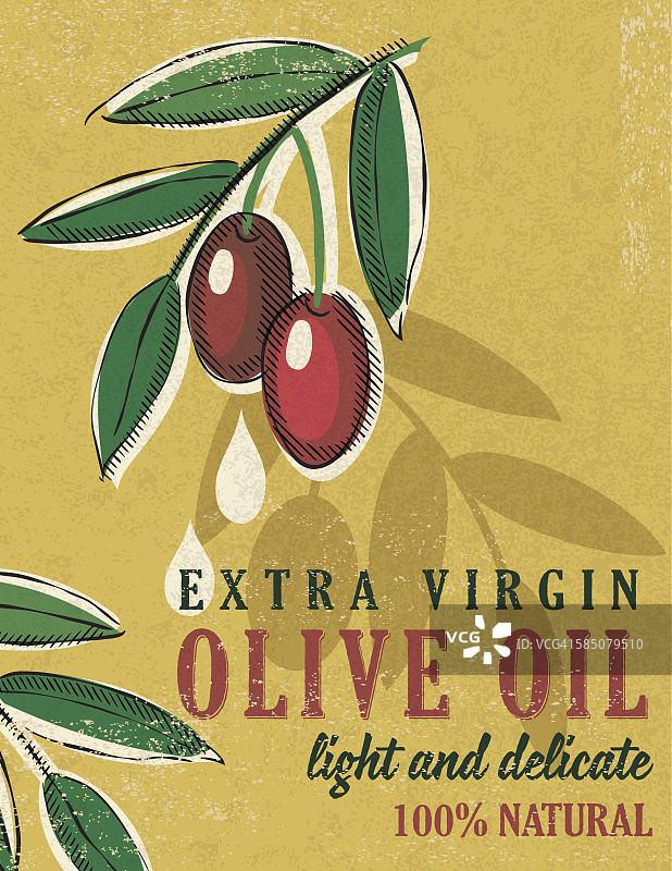 复古风格的橄榄油海报图片素材