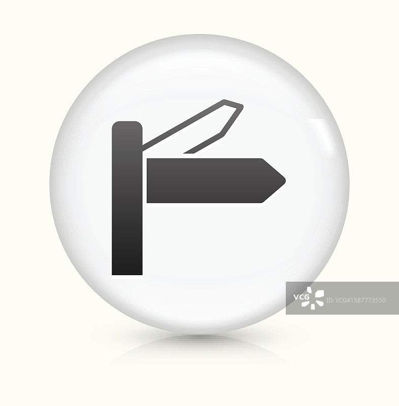 街道标志图标上的白色圆形矢量按钮图片素材