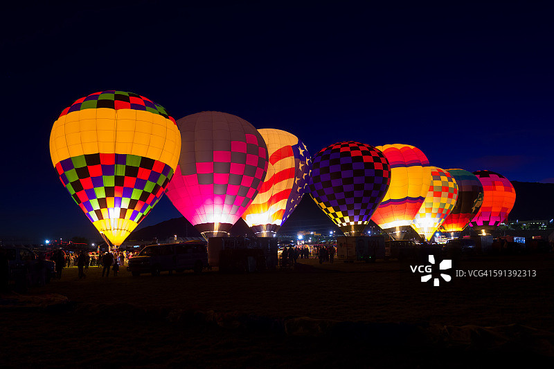 阿尔布开克气球展的晨光活动图片素材