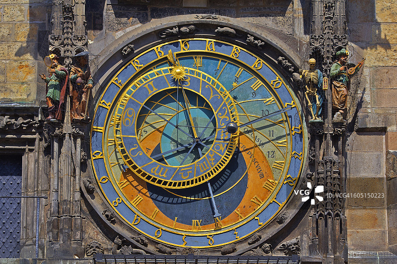 布拉格老城广场钟，捷克共和国图片素材