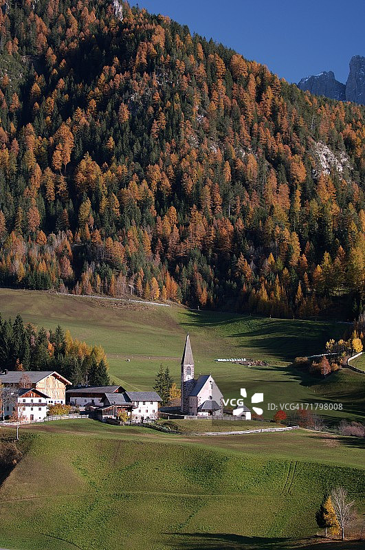 Santa Maddalena, Val di Funes, Dolomites, Bolzano 省, 特伦蒂诺-上阿迪杰, 意大利, 欧洲图片素材
