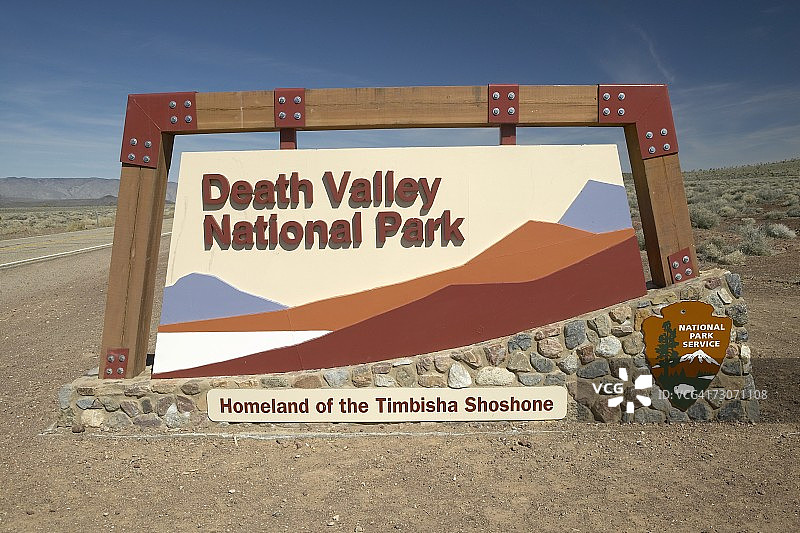 "加州死亡谷国家公园的标志"图片素材