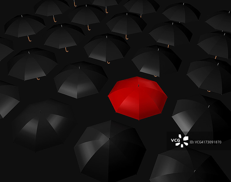 红色的伞和黑色的伞图片素材