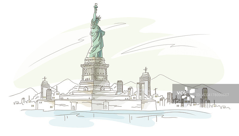 低角度的雕像，自由女神像，纽约市，纽约州，美国图片素材