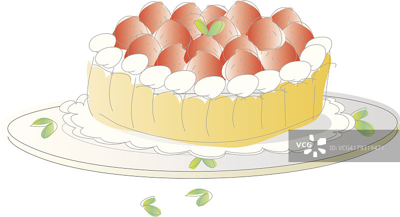 草莓蛋糕，说明技巧图片素材