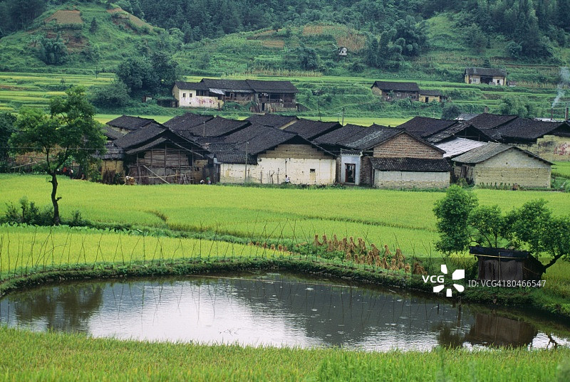 中国阳朔附近的村庄图片素材
