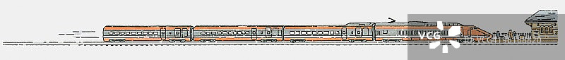 高速列车驶近火车站的插图图片素材