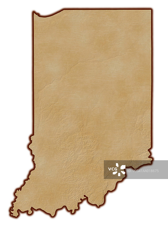 印第安纳州地形图图片素材