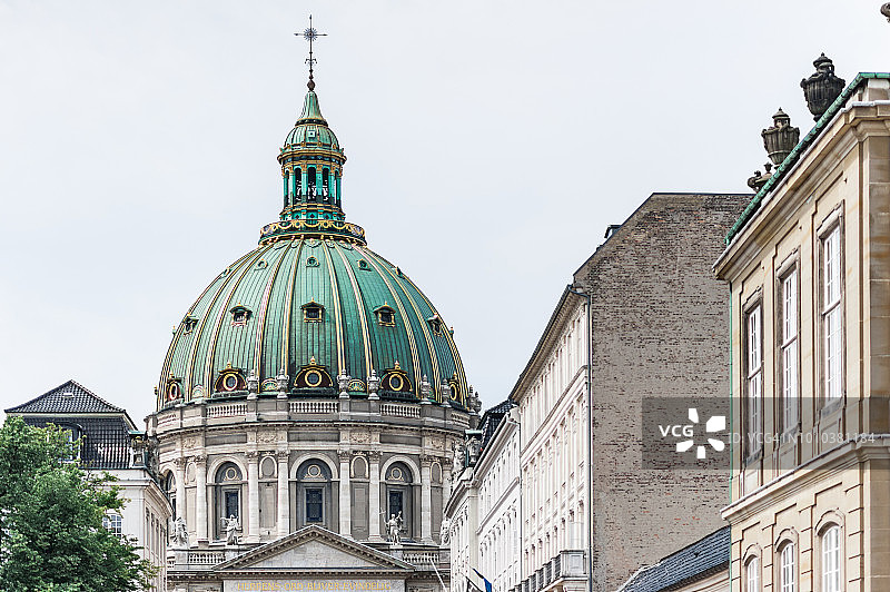 阿玛利安堡广场和腓特烈教堂，也被称为大理石教堂。图片素材