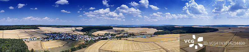 德国景观-莱茵高-陶努斯地区，全景鸟瞰图图片素材