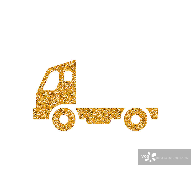 金色闪光图标-集装箱卡车图片素材