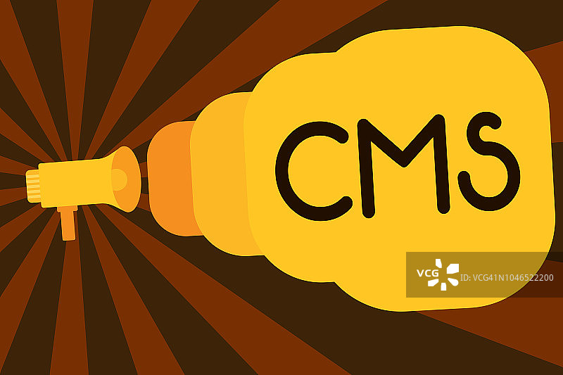 显示Cms的文本符号。管理数字内容软件应用程序的创建和改革图片素材