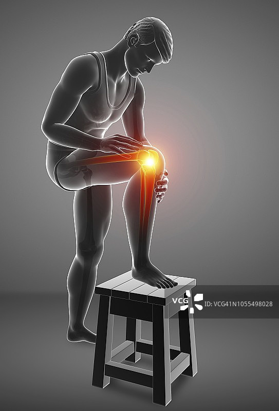 膝盖痛的人，插图图片素材