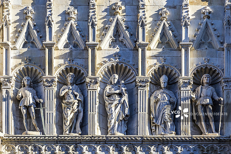 科莫大教堂外观细节，伦巴第，意大利图片素材