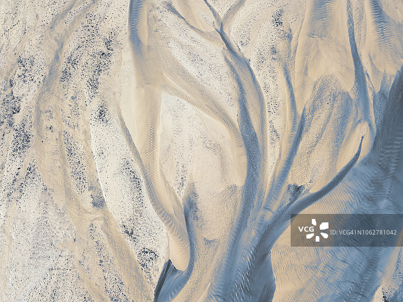 河床的抽象鸟瞰图图片素材