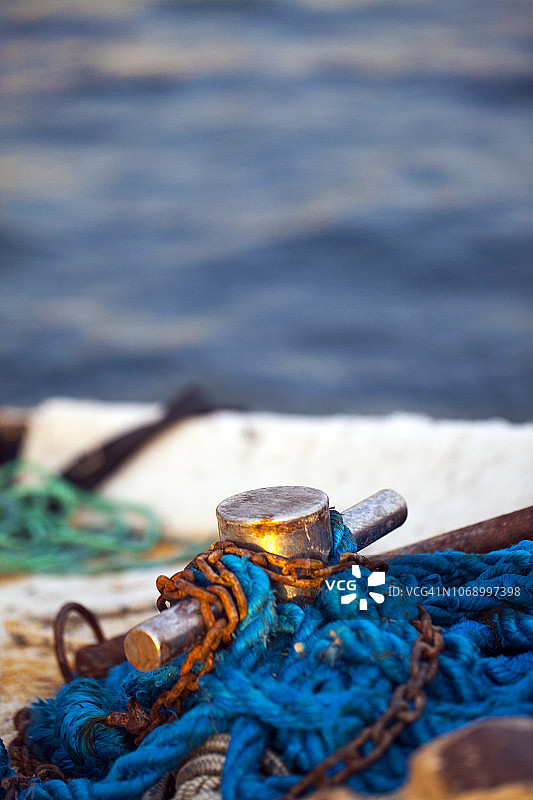 海上渔网绳、钓鱼线图片素材