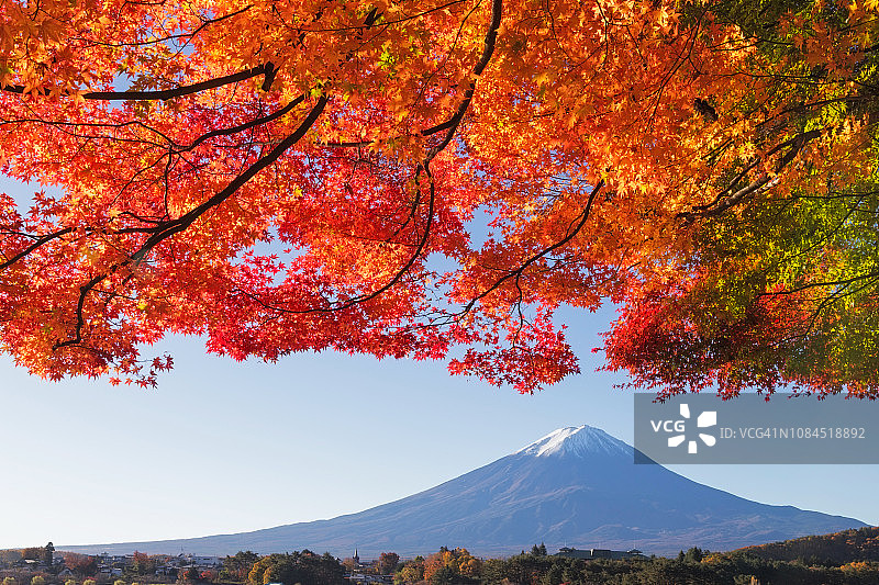 日本富士山附近的秋天图片素材