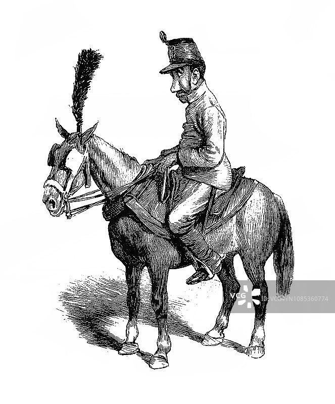马背上的士兵——1896年图片素材