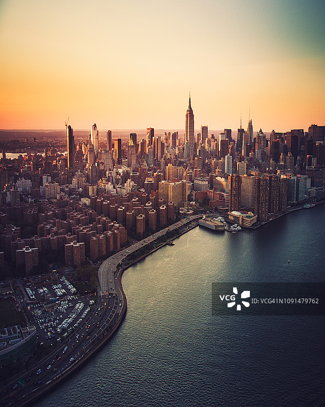 曼哈顿城市鸟瞰图图片素材