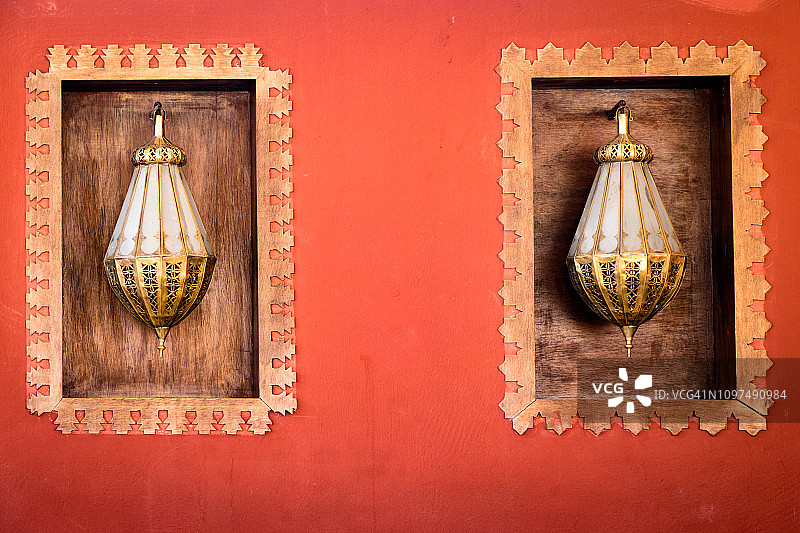 典型的马拉喀什摩洛哥室内家具图片素材