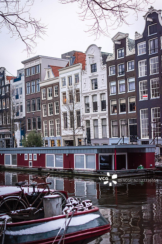 阿姆斯特丹的船屋图片素材