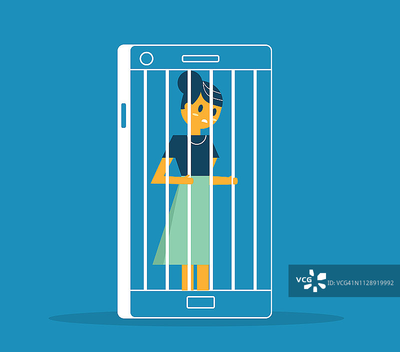 囚犯-智能手机-女商人图片素材
