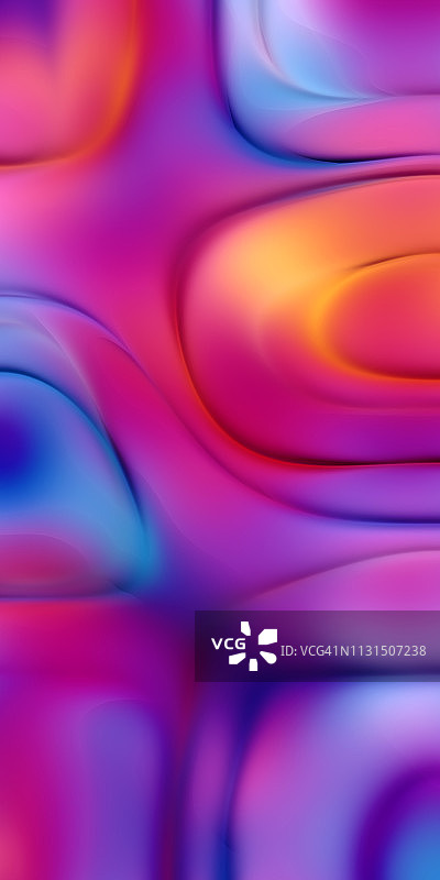 彩色流动的彩色全息动态波图片素材