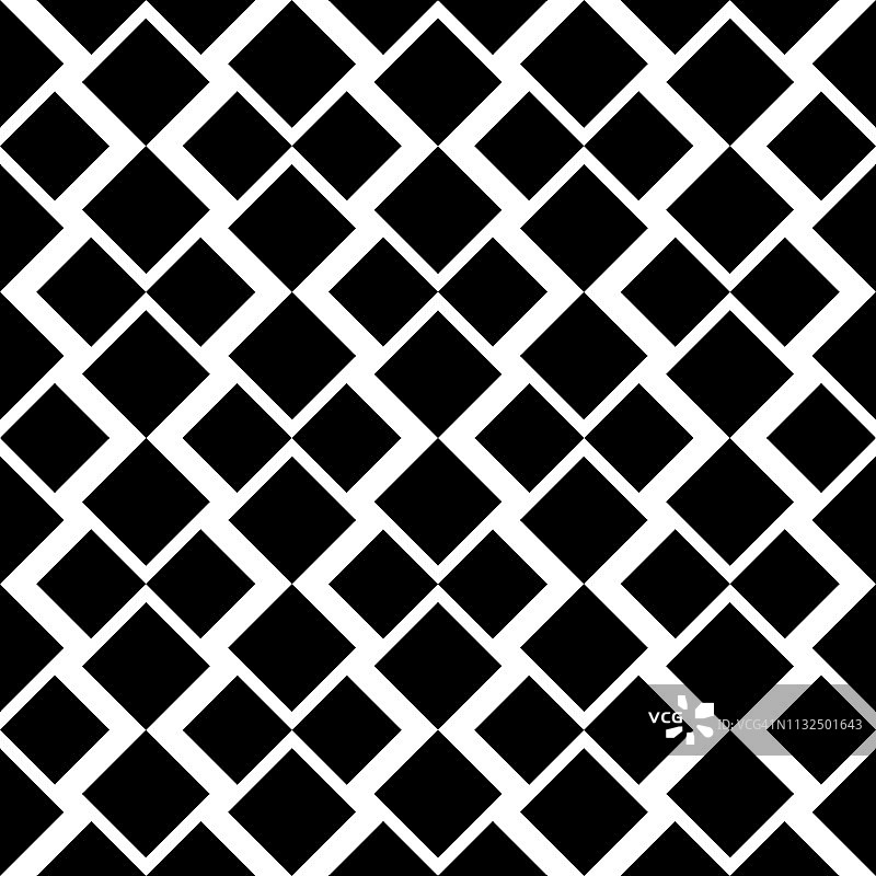 抽象无缝图案背景。迷宫的黑色几何设计元素孤立在白色背景。矢量图图片素材