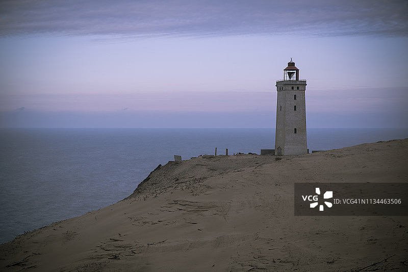 丹麦，北日德兰半岛，蓝时鲁博格克努德灯塔图片素材
