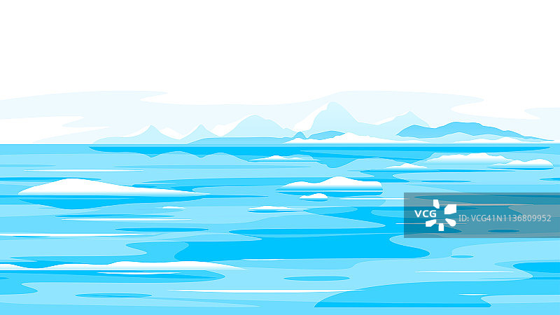 冰川融化自然景观背景图片素材