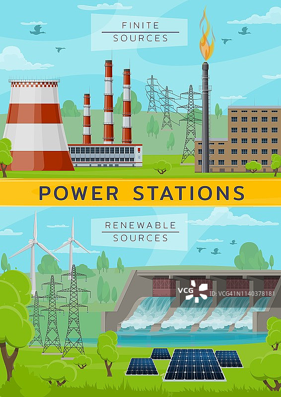 生态能源发电厂和核电站，水dum图片素材