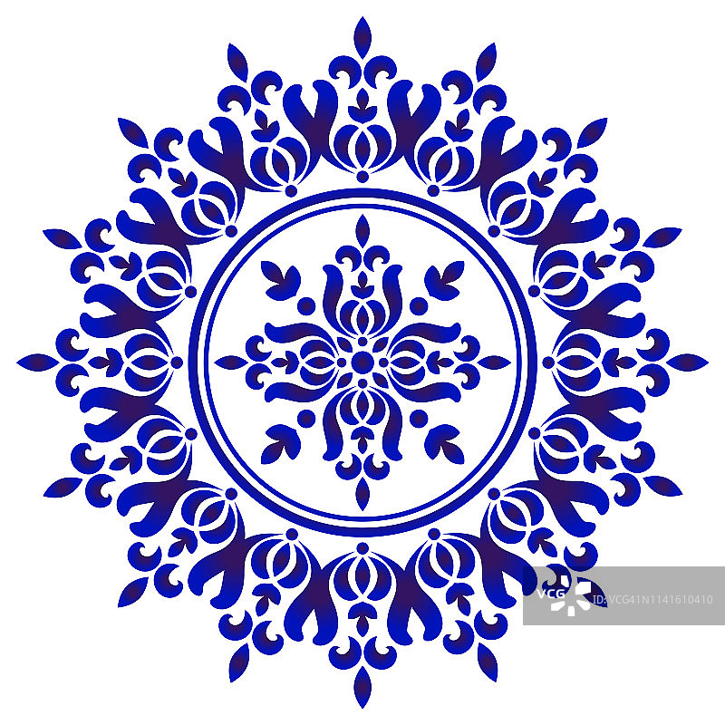 蓝白相间的花卉装饰图片素材