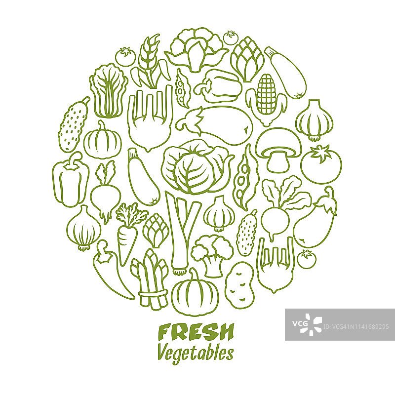 蔬菜圆形成分图片素材