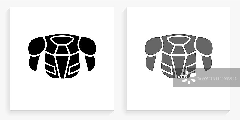 曲棍球身体警卫套装黑色和白色方形图标图片素材