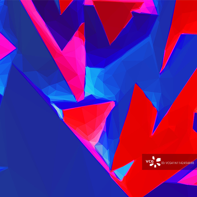 抽象背景与蓝色和红色三角形形状图片素材