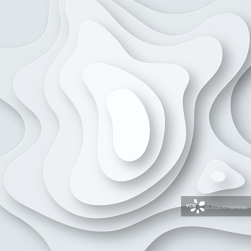 剪纸的背景。灰色抽象波浪形状-时髦的3D设计图片素材