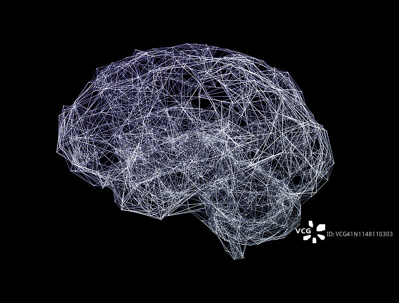 大脑形状的网络，插图图片素材