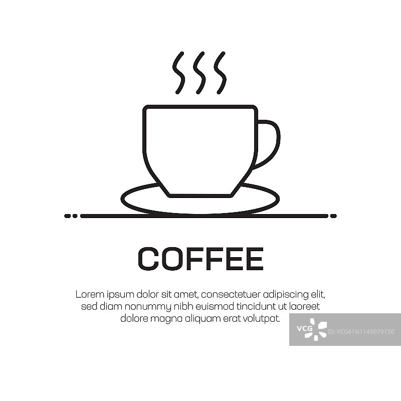 咖啡矢量线图标-简单的细线图标，优质的设计元素图片素材