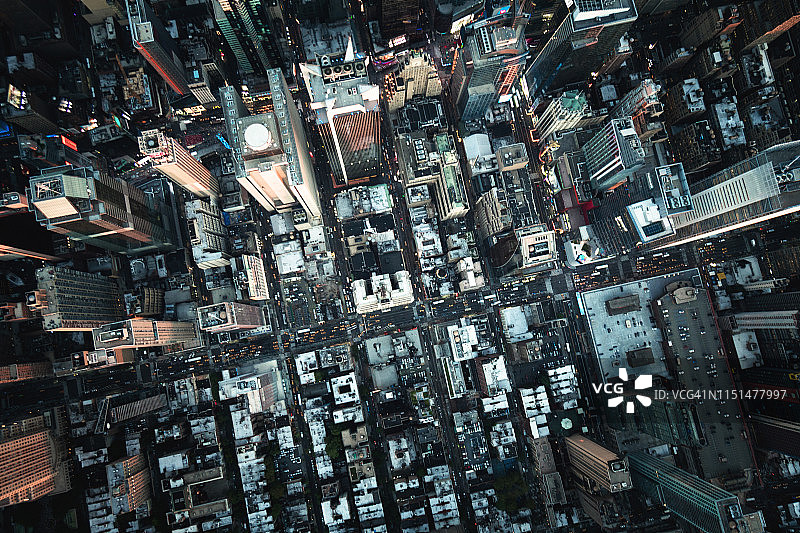 纽约市市中心鸟瞰图图片素材