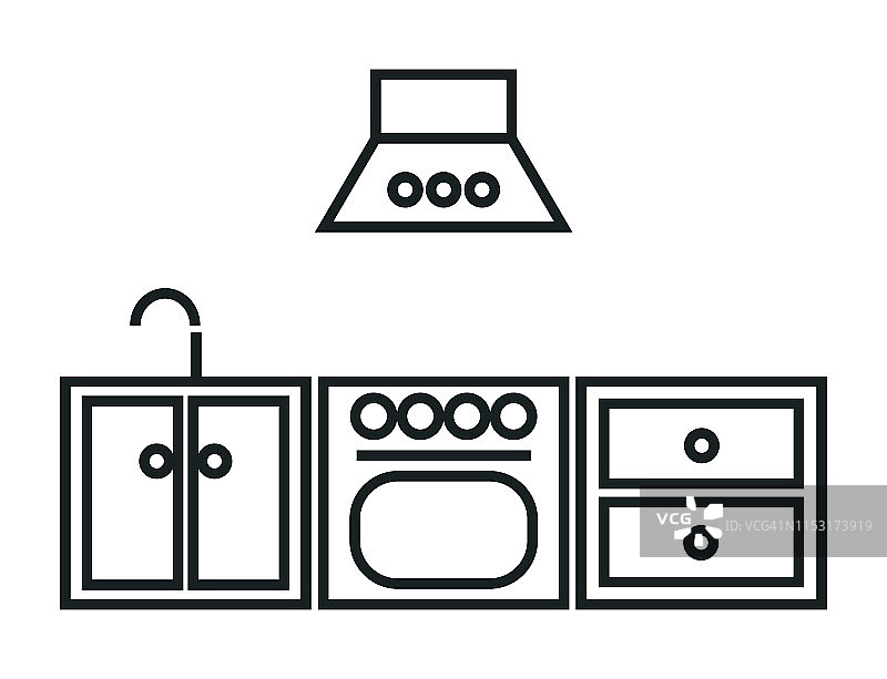 厨房家具套装图标图片素材