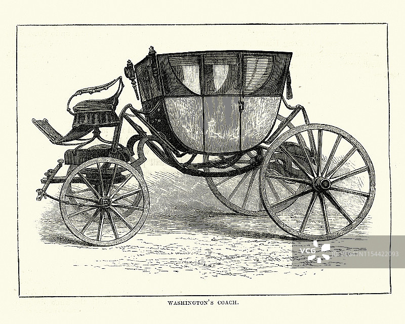 乔治·华盛顿的马车，18世纪图片素材