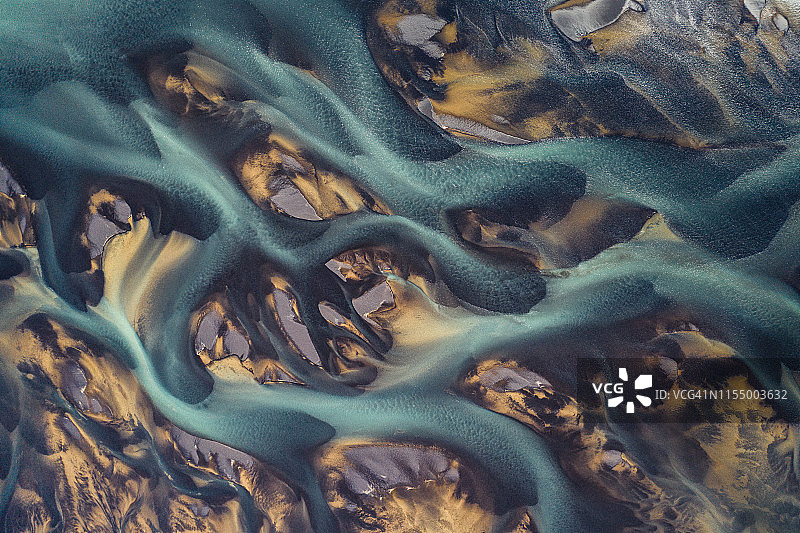 冰川河流经冰岛北部图片素材
