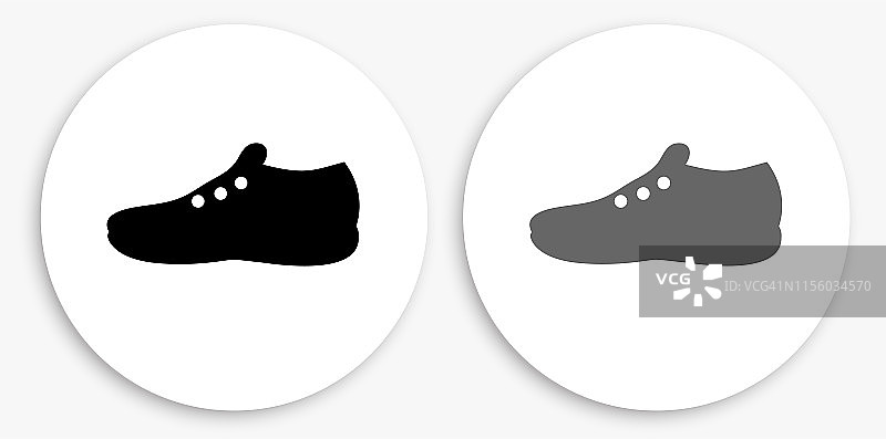 鞋子黑白圆形图标图片素材