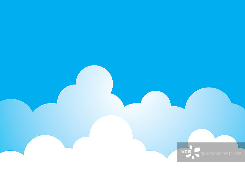 蓝天与云背景矢量插图图片素材