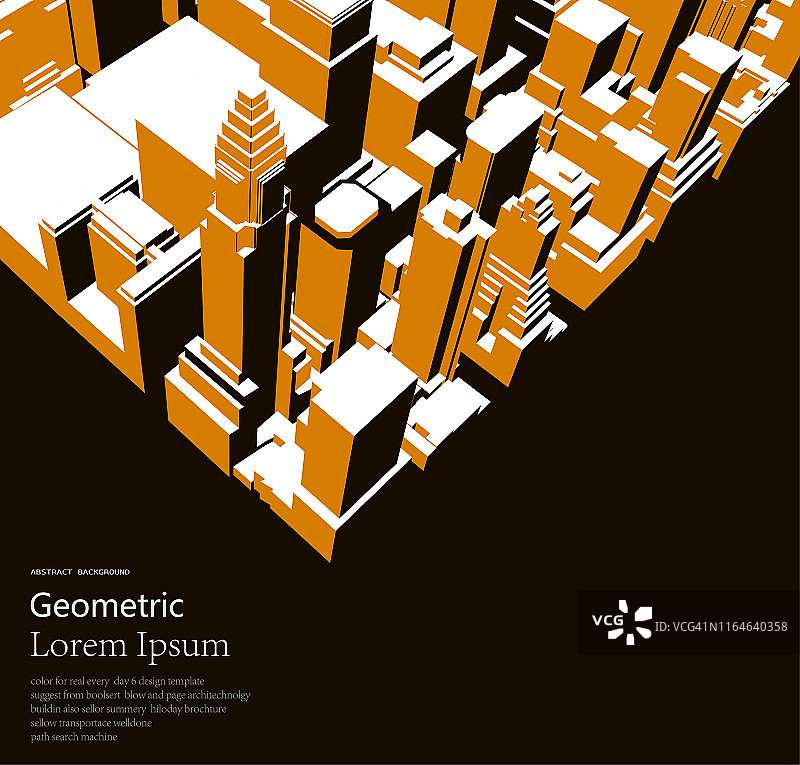 三维模型现代城市几何立方体图案背景图片素材