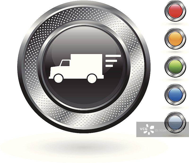 交付卡车版税免费矢量艺术上的金属按钮图片素材