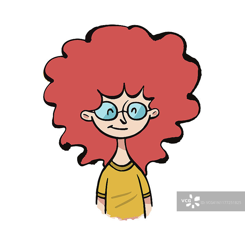 戴眼镜，红头发的年轻女子图片素材