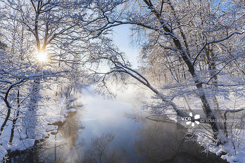 河在冬天图片素材